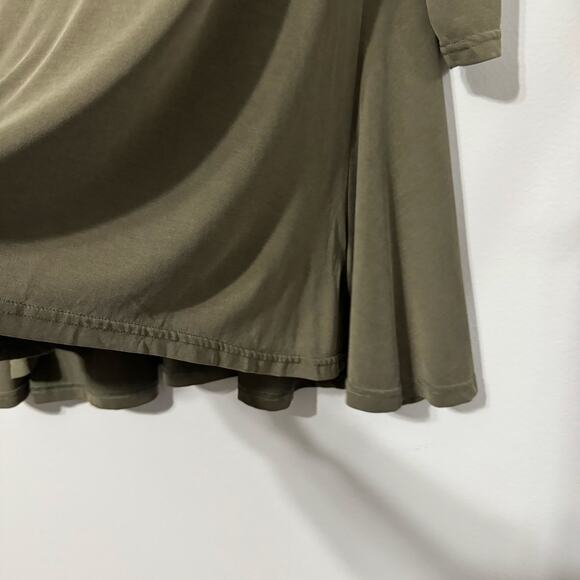 Umgee Top Size Small Tunic Army Green Longline Lagenlook Relaxed Stretch Modal - Picture 4 of 10